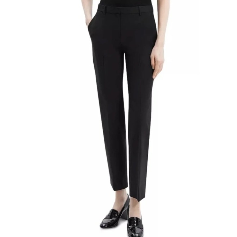 Theory Testra 2B Continuous 2 Black Wool Blend Dress Pants Trousers 00